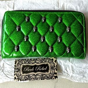 Rock Rebel Green Sparkle Frankenstein Wallet
